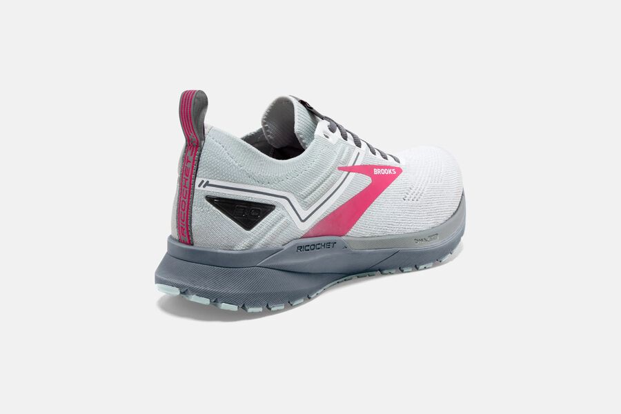 Brooks Israel Ricochet 3 Road Running Shoes Womens - White/Pink - EYL-126758